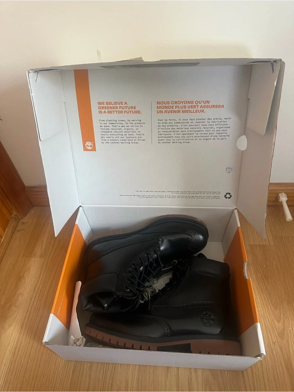 Timberland Premium 6-Inch Waterproof Boots Men’s Size 8 Black Full Grain Leather